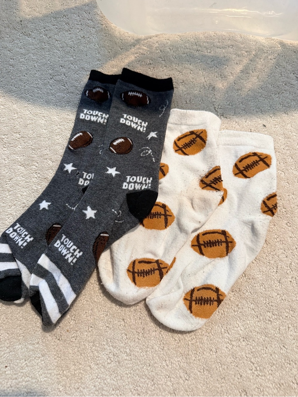 Football Crew Socks - Gray & White - Men